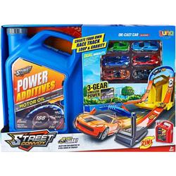 TANK BLUE WITH LAUNCH TRACK AND 6 METALLIC VEHICLES 46,5X12X34CM LUNA