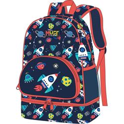 BACKPACK MUST TEAM 25X14X36CM WITH ISOTHERMAL LUNCH CASE SPACESHIP