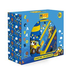 LUNCH BOX PP 850ML & WATER CANTEEN PP 400ML WITH SPOON & FORK SET MUST TEAM EXCAVATOR