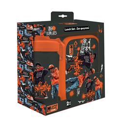 LUNCH BOX PP 800ML & WATER CANTEEN ALUMINIUM 500ML SET MUST TEAM HIP HOP