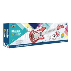 GUITAR RED WITH MICROPHONE, LIGHT AND MUSIC 23,1X6,1X66,5CM LUNA