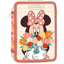 Pencil Case Double Decker Filled Disney Minnie Mοuse Happiness Must 2 Zippers