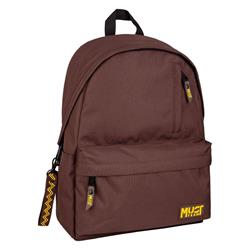 BACKPACK MUST TEAM MONOCHROME CLASSIC 32X17X42 SINGLE POCKET BROWN WITH YELLOW