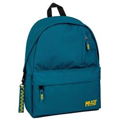 BACKPACK MUST TEAM MONOCHROME CLASSIC 32X17X42 SINGLE POCKET PETROL WITH YELLOW