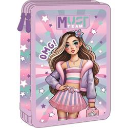 DOUBLE DECKER PENCIL CASE FILLED MUST TEAM 15X5X21CM FASHION GIRL