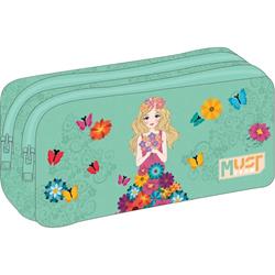 PENCIL CASE MUST ΤΕΑΜ ENERGY 21Χ6Χ9 2ZIPPERS FLOWER DRESS