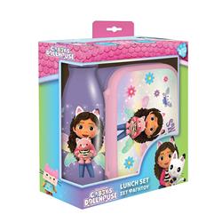LUNCH BOX PP 800ML & WATER CANTEEN ALUMINIUM 500ML SET GABBY S DOLLHOUSE
