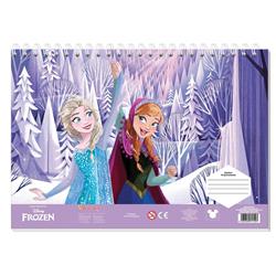 PAINTING BLOCK 23X33CM 40SH  STICKERS-STENCIL-2 COLORING PG  2DESIGNS FROZEN 1