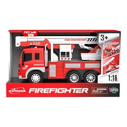 FIRE RESCUE TRUCK FRICTION 1:16 32X11,5X18,5CM WITH SOUND & LIGHT LUNA