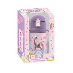 VACUUM FLASK STAINLESS STEEL 350ML WITH HANDLES & STRAW 8X17CM MUST TEAM FAIRY