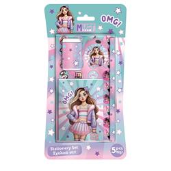 STATIONERY SET 5PCS MUST TEAM GIRL  WOW