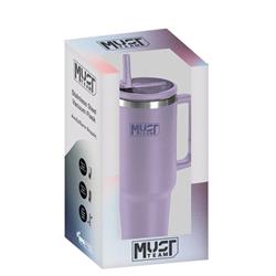 VACUUM CUP STAINLESS STEEL 1,200ML WITH STRAW 14.6Χ27CM LILA MUST TEAM