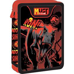 DOUBLE DECKER PENCIL CASE FILLED MUST TEAM 15X5X21CM JURASSIC