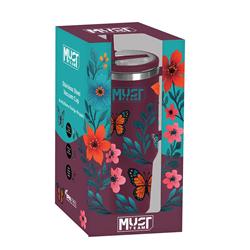 VACUUM CUP STAINLESS STEEL 1200ML WITH STRAW 27X10X7.5CM MUST TEAM BORDEAUX FLORAL