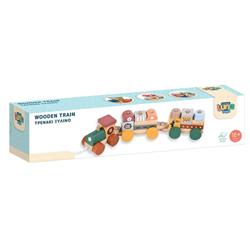 Wooden Train Stacking Pull Along Luna Toys 36,7x8x6,5cm.