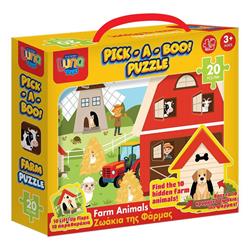PUZZLE PICK-A-BOO! 20PCS  22,4x27,9x7CM FARM ANIMALS LUNA