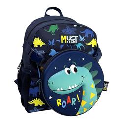 School Backpack Kindergarten Must Team Dino 1 Case with Detachable Waist and Shoulder Bag
