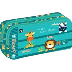 PENCIL CASE MUST TEAM 21Χ6Χ9 2ZIPPERS JUNGLE ANIMALS