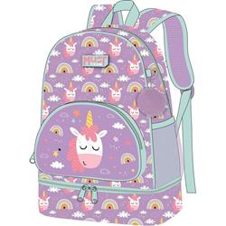 BACKPACK MUST TEAM 25X14X36CM WITH ISOTHERMAL LUNCH CASE UNICORN