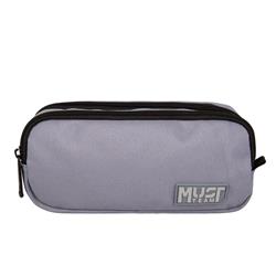 PENCIL CASE MUST TEAM MONOCHROME 21X6X9 2ZIPPERS GREY WITH LIGHT GREY