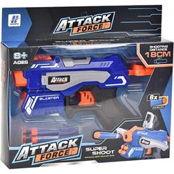 SOFT BULLET GUN WITH 8 SOFT BULLETS 25X5,5X16CM LUNA