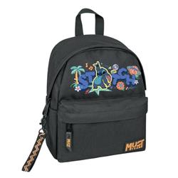 BACKPACK MINI 25Χ12Χ30 2CASES BLACK STITCH