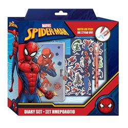 DIARY WITH LOCK, MAGIC PENS AND STICKERS SPIDERMAN