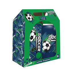 LUNCH BOX PP 800ML & WATER CANTEEN STAINLESS STEEL  500ML SET MUST TEAM SOCCER