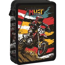 DOUBLE DECKER PENCIL CASE FILLED MUST TEAM 15X5X21CM BIKE