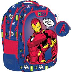 BACKPACK 32X18X43CM 3CASES IRON MAN BLUE