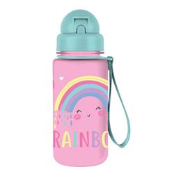 WATER BOTTLE PCTG 400ML 4DESIGNS MUST WITH STRAW 7X17,5CM