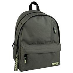 BACKPACK MUST TEAM MONOCHROME CLASSIC 32Χ19Χ42 DOUBLE POCKET OLIVE WITH LIGHT GREEN