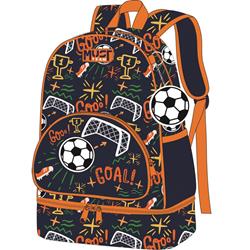 BACKPACK MUST TEAM 25X14X36CM WITH ISOTHERMAL LUNCH CASE FOOTBALL