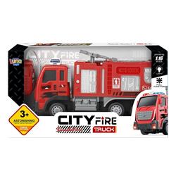 REMOTE CONTROLLED FIRE RESCUE TRUCK 1:16 29,5X10,8X16CM WITH LIGHT LUNA