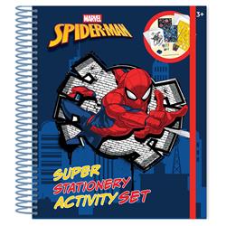 STATIONERY SET SPIRAL 45PCS SPIDERMAN