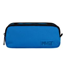 PENCIL CASE MUST TEAM MONOCHROME 21X6X9 2ZIPPERS BLUE WITH DARK BLUE