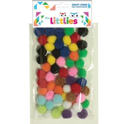 POM POM 15mm 60pcs DIFFERENT COLORS THE LITTLIES