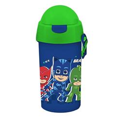 Water Canteen Plastic PJ Masks 500 ml with Straw 2 Designs