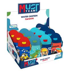 WATER CANTEEN PP 500ML WITH STRAW 7,3X19,5CM MUST TEAM BOY 4DES
