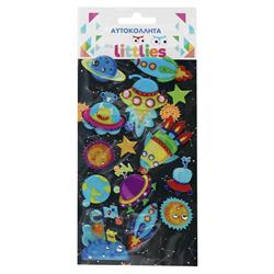 STICKERS 10X22CM SPACE THE LITTLIES