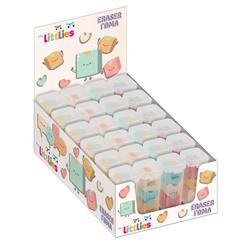 ERASER SET 3PCS IN POT 50X20mm THE LITTLIES
