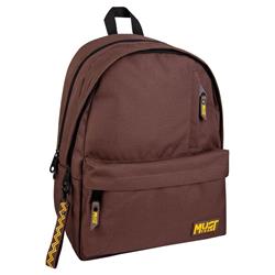 Backpack Must Team Monochrome Classic Brown with Yellow 2 Main Cases