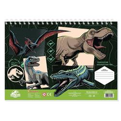 PAINTING BLOCK JURASSIC  23X33 40SH  STICKERS-STENCIL-2 COLORING PG  2DESIGNS.