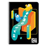 SPIRAL NOTEBOOK 17X25 2SUBS 60SH FALL GUYS 2DESIGNS