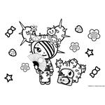 PAINTING BLOCK 23X33CM 40SH STICKERS-STENCIL-2 COLORING PG  2DESIGNS TOKIDOKI