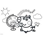 PAINTING BLOCK 23X33CM 40SH STICKERS-STENCIL-2 COLORING PG  2DESIGNS GEORGE PIG