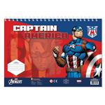 PAINTING BLOCK CAPTAIN AMERICA 23X33 40SH  STICKERS-STENCIL-2 COLORING PG  2DESIGNS
