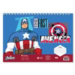 PAINTING BLOCK 23X33CM 40SH  STICKERS-STENCIL-2 COLORING PG  2DESIGNS CAPTAIN AMERICA