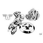 PAINTING BLOCK 23X33CM 40SH  STICKERS-STENCIL-2 COLORING PG  2DESIGNS CAPTAIN AMERICA