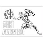 PAINTING BLOCK 23X33CM 40SH  STICKERS-STENCIL-2 COLORING PG  2DESIGNS CAPTAIN AMERICA